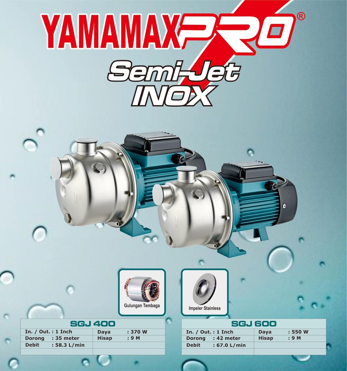 Pompa Stenless Yamamax Pro Semi-Jet INOX